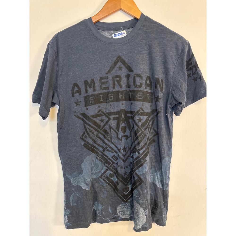 American Fighter Mens Navy Blue Floral Geometric Graphic T-Shirt Small NWT